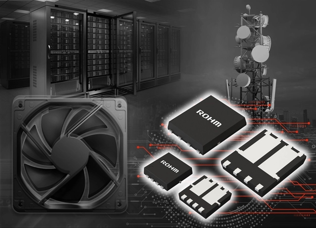 ROHM����5��100V��ѹ˫MOSFET��5.0mm��6.0mm��3.3mm��3.3mm�ߴ�ʵ��ҵ�糬�͵�ͨ���� ������������ͨ�Ż�վ�͹�ҵ�豸�ȵĵ��ȵ�����������豸��һ�����͹��ĺͽ�ʡ�ռ䡫